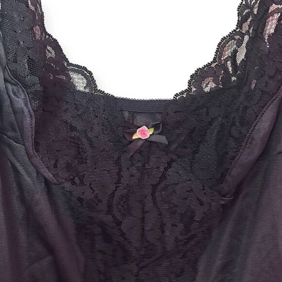Ashley Taylor Vintage 80s Sheer Flower and Lace One Piece Bodysuit size Medium B - Picture 3 of 7